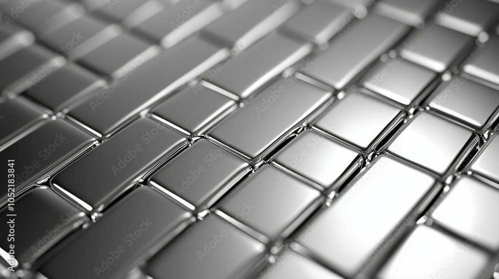 Aufkleber shiny metallic surface with rectangular patterns reflecting light and creating a modern aesthetic fe