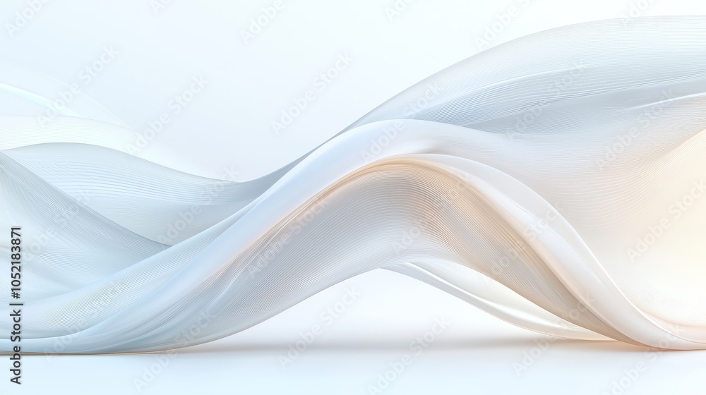 Poster Elegant flowing waves a modern abstract design representing motion and serenity in soft tones and textures