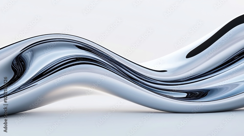Poster dynamic flow of contemporary abstract art a captivating exploration of waves and modern forms in des