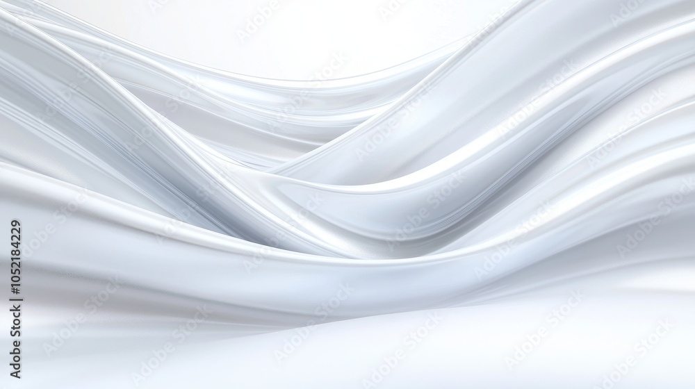 Poster elegant flowing white fabric waves creating a sense of calm and serenity in a minimalistic design ae
