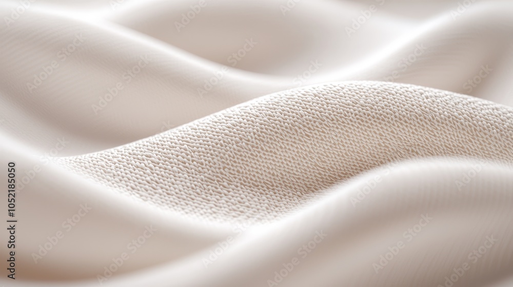 Poster soft textured fabric waves with subtle light reflections creating an elegant and serene aesthetic ap