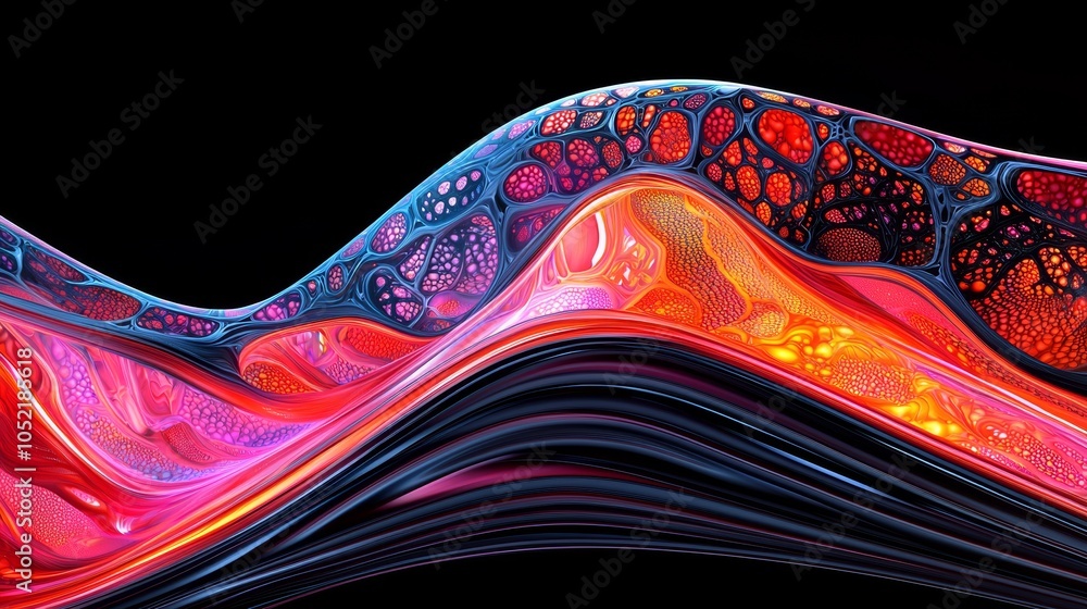 Aufkleber vibrant flowing patterns a mesmerizing display of colorful abstract waves and textures in dynamic mo