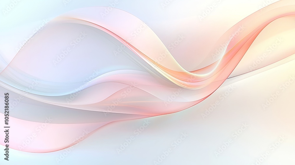 Poster elegant and serene flowing waves in soft pastel colors creating a dreamy atmosphere for design inspi