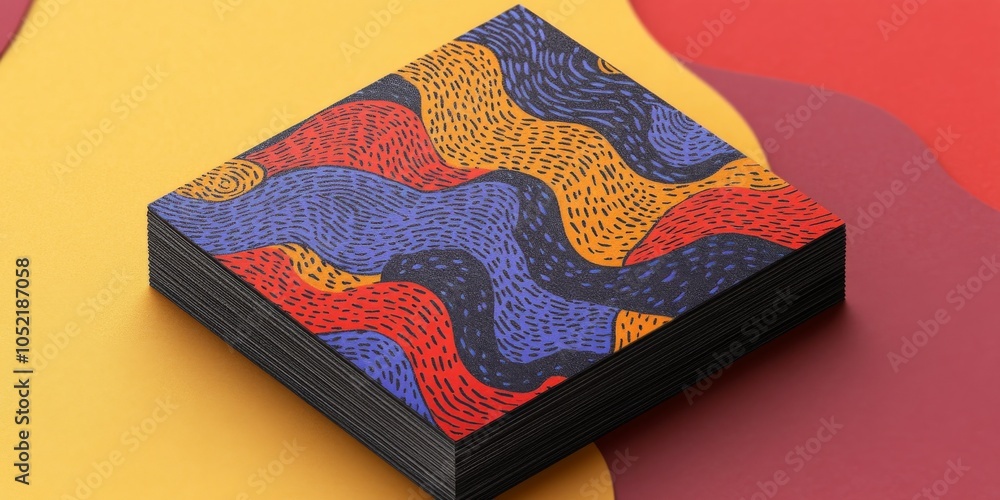 Aufkleber a business card design with a unique, abstract pattern on both the front and back.