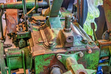 gearbox of an old tractor