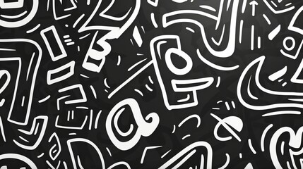 black and white doodle background.