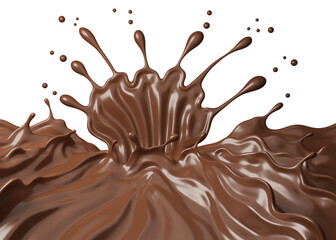 PSD Chocolate Splash 3D Rendering