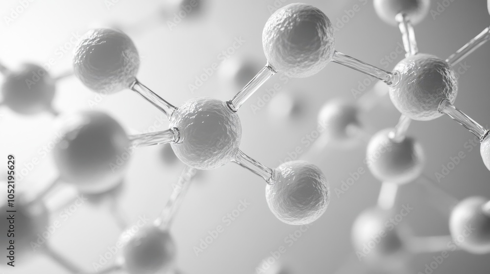 Aufkleber exploring the intricate world of molecular structures illuminated by soft light against a grey backd