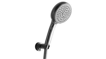 A sleek handheld showerhead set with a modern chrome