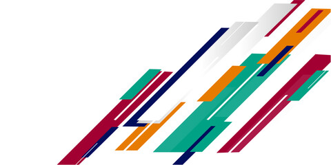 Vector simple white, blue and red diagonal geometric shapes design. Abstract banner background. Suit for brochure, website, flyer, cover, poster, banner, sport, presentation. 