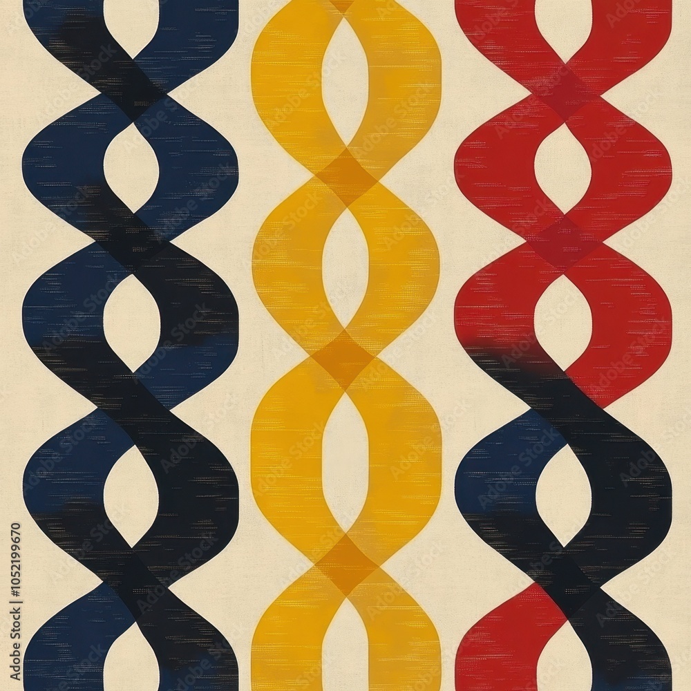 Poster colorful abstract spirals create a rhythmic pattern resembling modern art in a stylish gallery displ