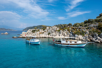 Fototapeta premium Kekova Gulf view. Kekova is populer tourist destination in Turkey.