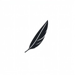 Obraz premium A simple black feather on a white background representing nature and minimalism in artistic design and illustration