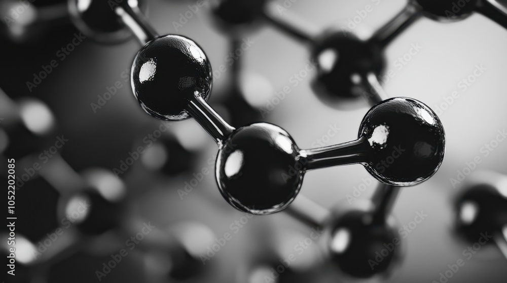 Poster exploring the intricate beauty of molecular structures under soft lighting in a dynamic scientific s