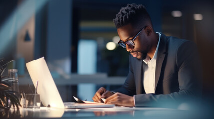 Obraz premium Diverse team of young professionals is working in modern business company. Working day of an office worker. Business, consulting, and technology concept.