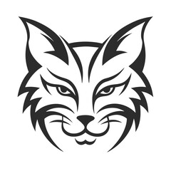 Tribal Cat Face Silhouette Vector for Bold Logo and Tattoo Designs.