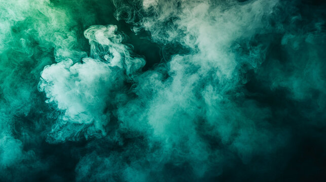 Dark green and blue smoke with a mysterious vibe