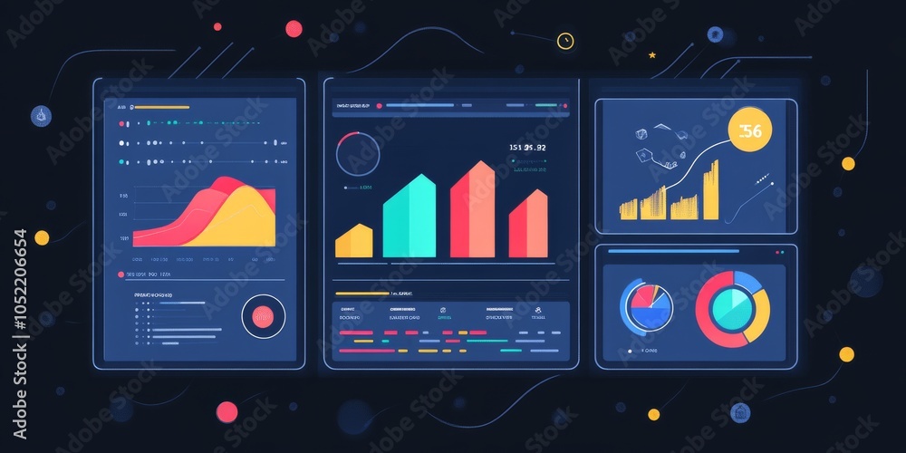 Poster analyzing business data to understand finances, market trends, and customer behavior. using tools li