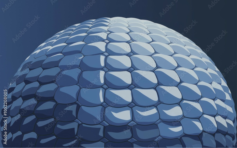 Aufkleber blue scaled sphere. abstract sphere texture evokes mystery and depth. its repeating pattern hints at