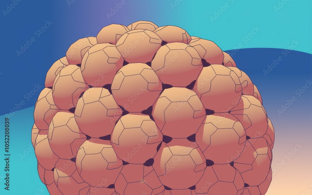 Poster geometric sphere abstract art. intricate sphere; faceted design evokes unity, complexity, and futuri