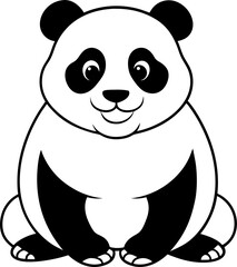 Fototapeta premium line art playful panda