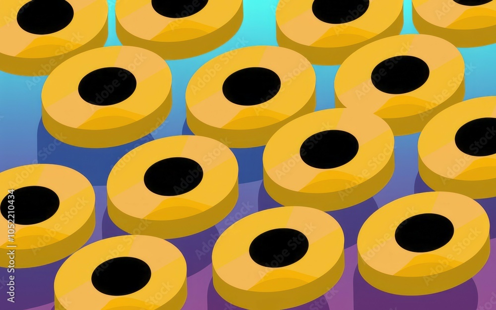 Aufkleber yellow circles pattern design. abstract colorful background with repeated yellow circles. suggests u