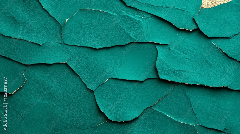Poster abstract close-up of teal-painted layers depicting texture and depth in a modern artistic style