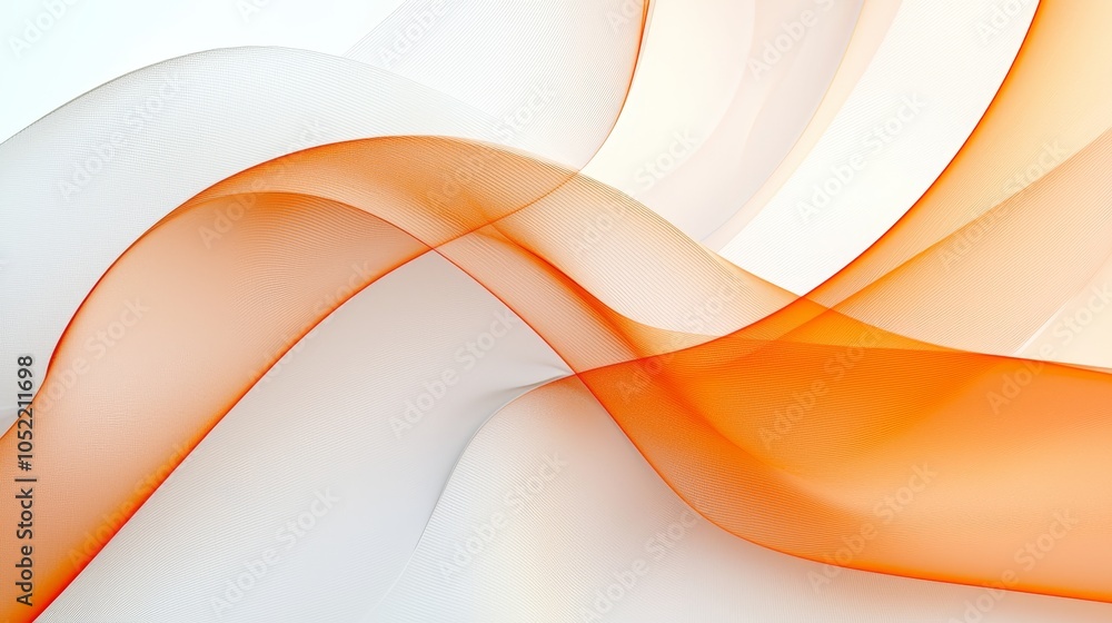 Aufkleber flowing waves of color an abstract exploration of light and motion in soft orange and white tones