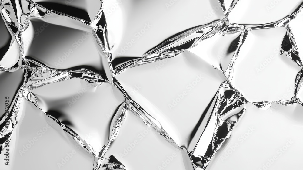Poster shimmering silver texture captivating reflections and crumpled surface patterns for modern design ae