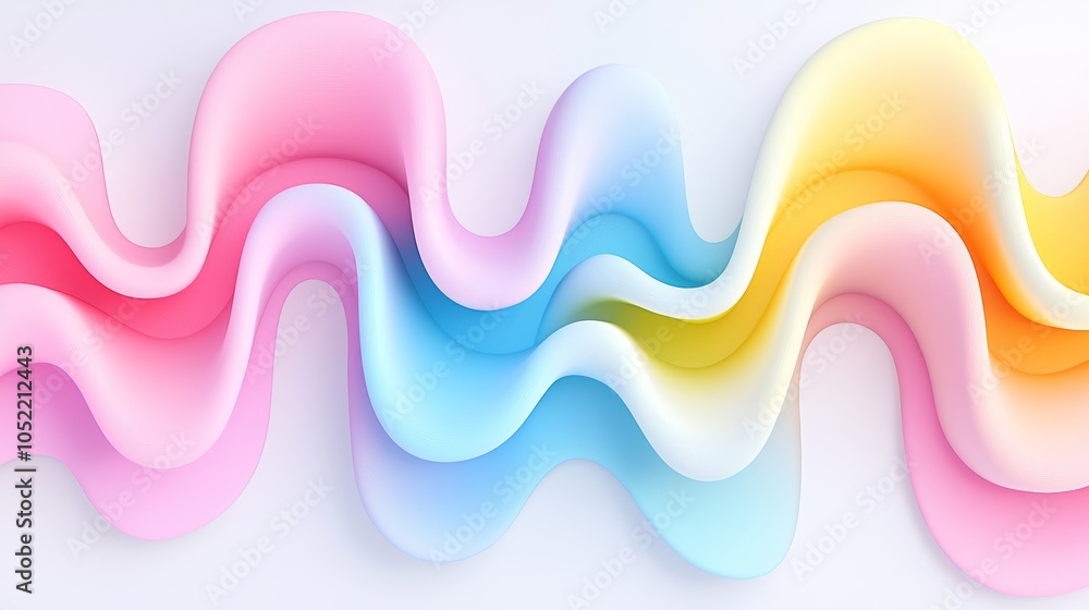 Aufkleber fluid waves of color an abstract representation of motion and harmony in soft pastel shades for mode