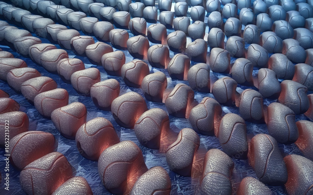 Aufkleber abstract 3d pebble pattern. intricate textured stones create a calming, rhythmic design. subtle glow