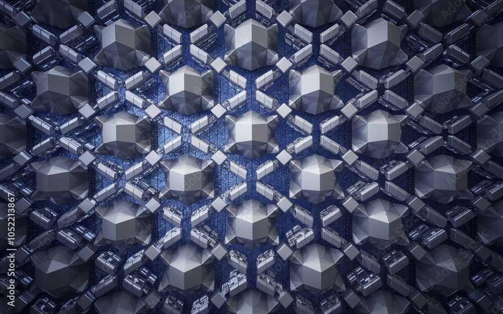 Aufkleber geometric metal texture. abstract metallic pattern; complex design evokes innovation and technology.