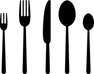 Cutlery icon. Spoon, knife, fork. Restaurant business concept or logo. Vector illustration