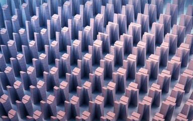 Fototapeta premium Abstract geometric pattern. Repeating shapes create a mesmerizing texture. Subtle color variations evoke depth and complexity. Symbolizes uniformity within intricacy.