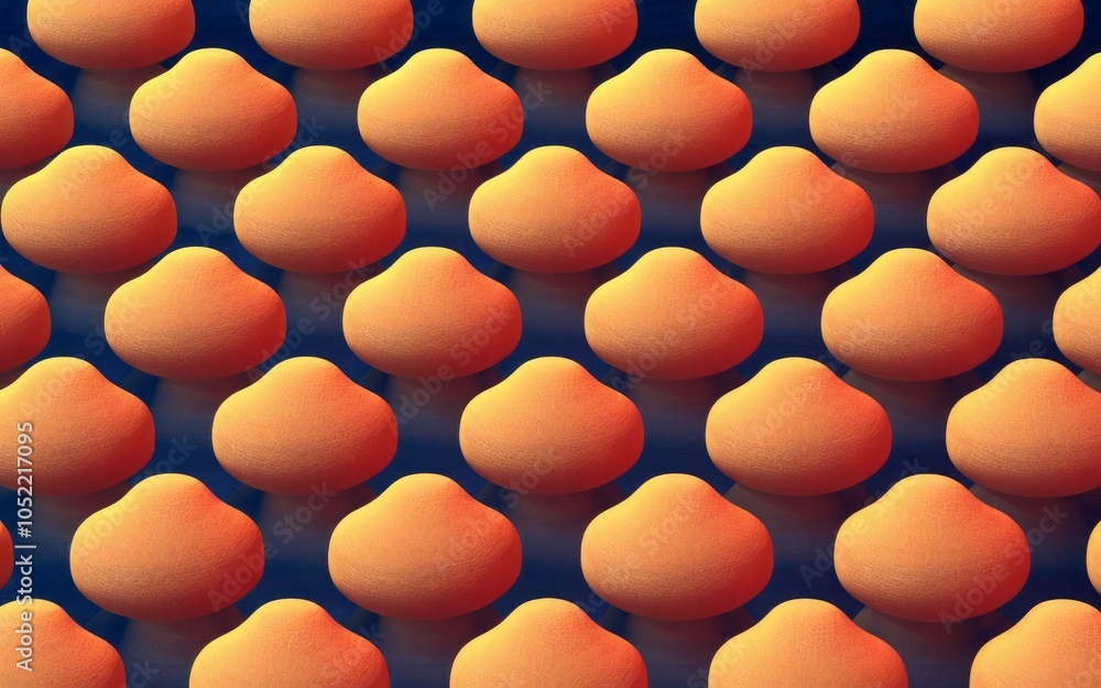 Aufkleber orange abstract pattern. repeating orange shapes create a calming, textured design. evokes feelings 