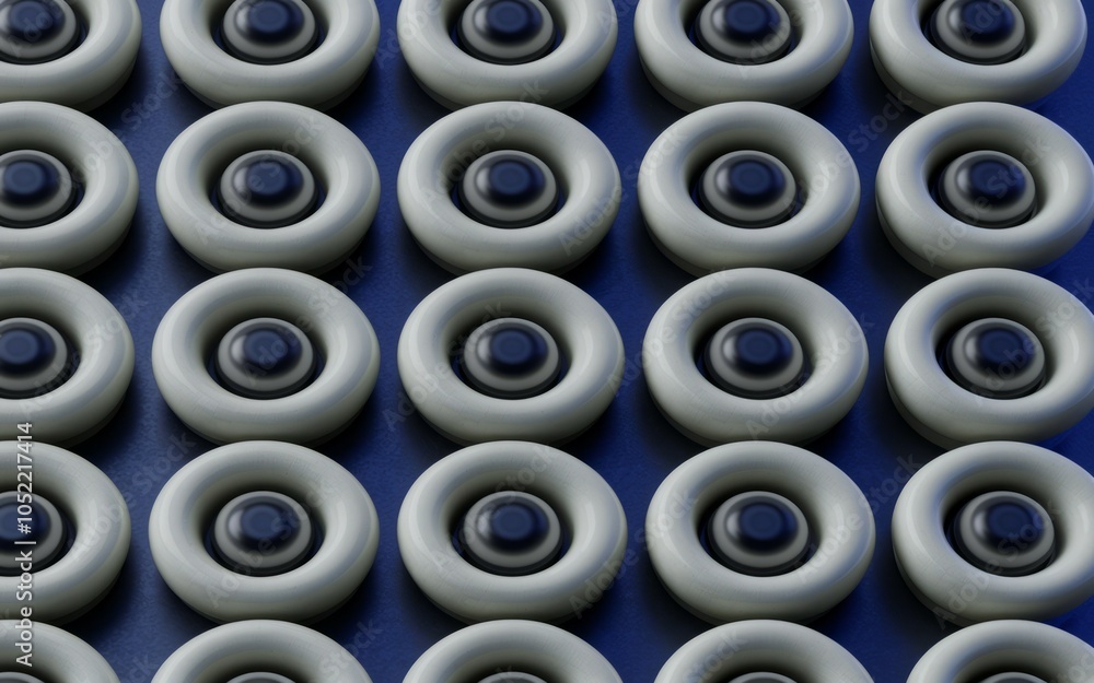 Aufkleber circular pattern texture design. repeating grey circles on blue background create a hypnotic visual 