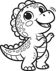 Obraz premium Triceratops wearing, Dino with a kite, T-Rex and Triceratops holding hands, Sleeping Dinosaur coloring page for toddler