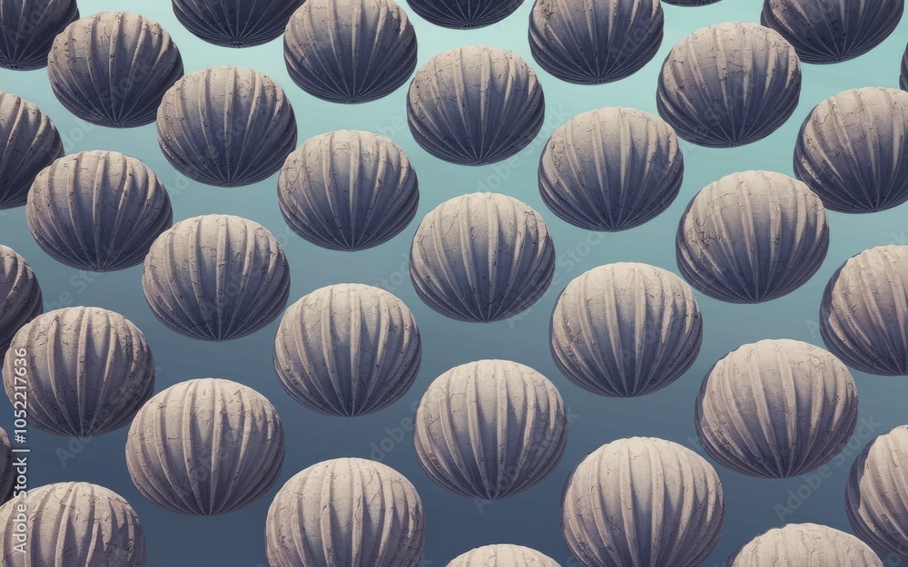 Aufkleber textured sphere pattern. abstract background of ribbed spheres. conveys a sense of calm order and re