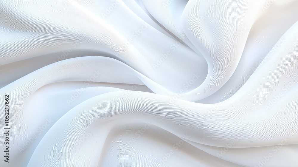 Poster delicate white fabric waves creating a soft and ethereal texture for elegant design and fashion appl