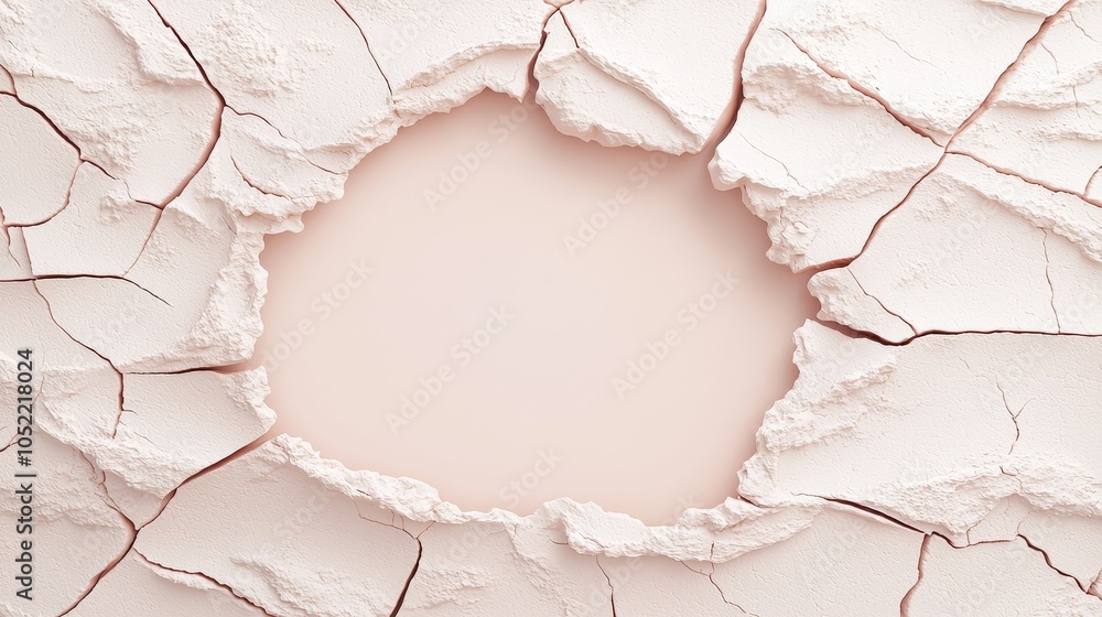 Aufkleber cracked surface with empty center creating a unique visual element for artistic and design projects