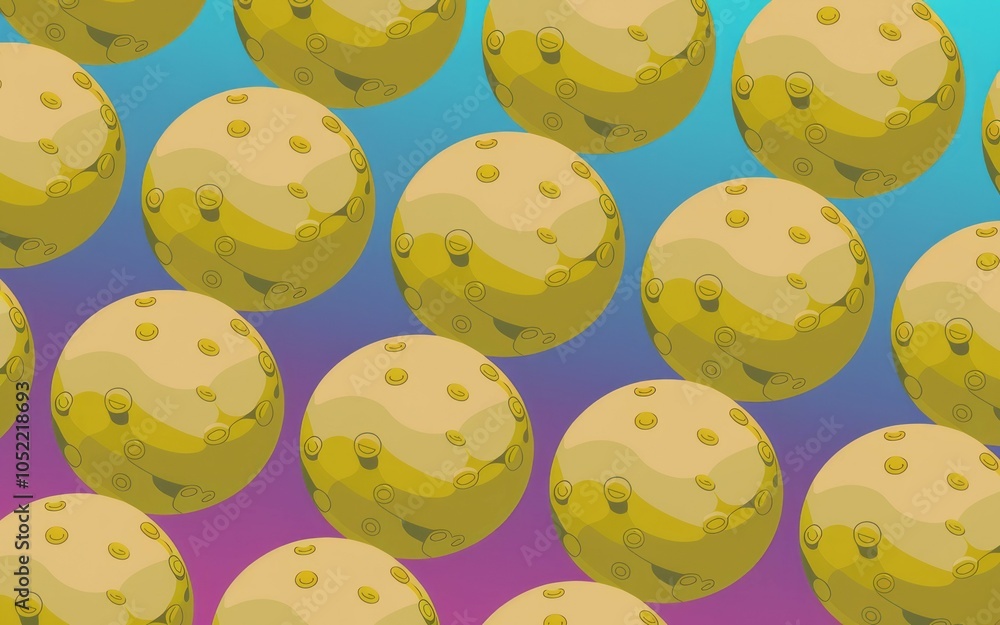 Poster celestial bodies pattern. repeating pattern of golden planets, symbolizing cosmic unity and endless 