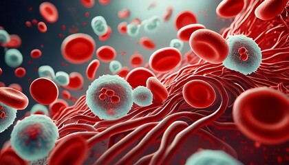 pathogenic bacteria circulating in the bloodstream with red blood cells during an infection associated with sis
