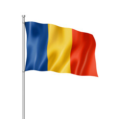 Fototapeta premium Romanian flag isolated on white