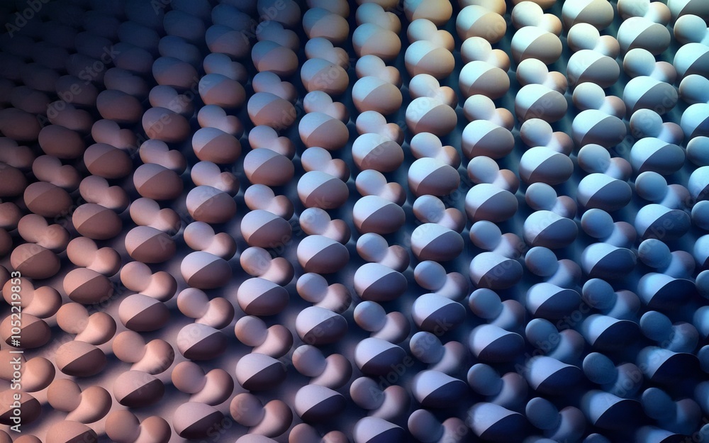 Poster abstract blue pebble pattern. repeating blue forms create a calming, textured backdrop. evokes feeli