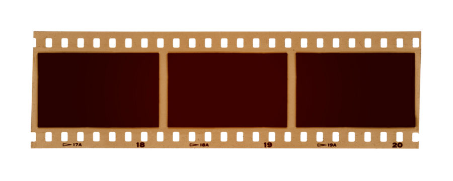 Vintage photo filmstrip isolated on transparent background