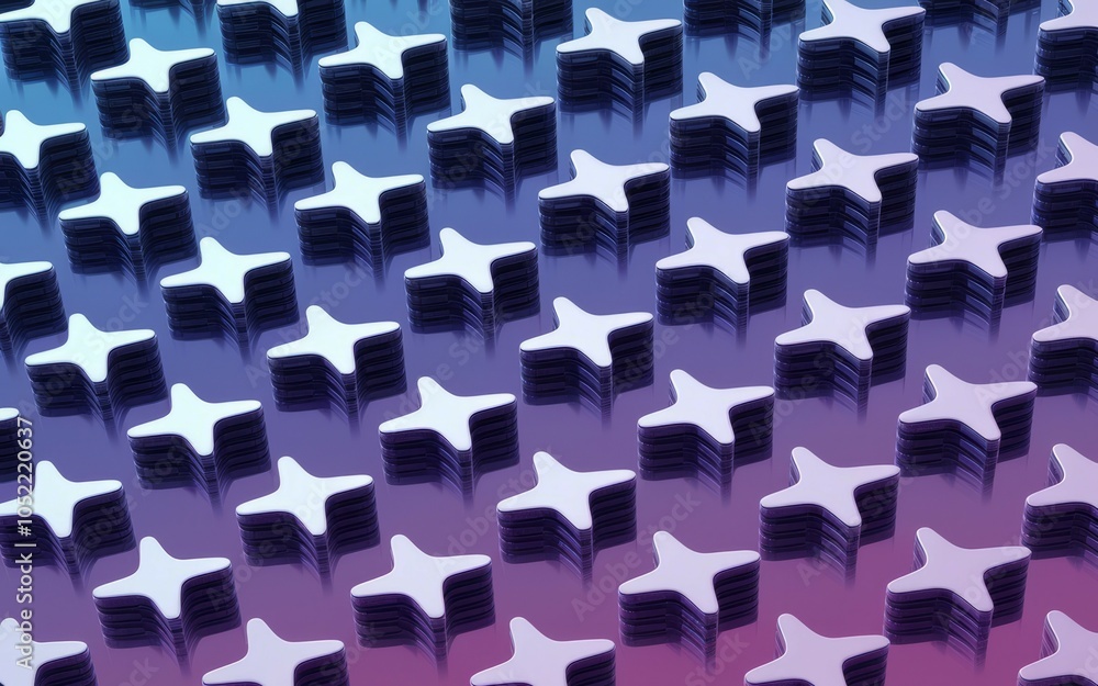 Poster stacked star pattern design. abstract 3d star pattern background. represents unity, ambition, or ach