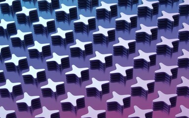 Fototapeta premium Stacked star pattern design. Abstract 3D star pattern background. Represents unity, ambition, or achievement.