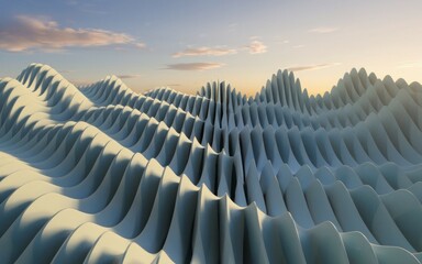 Obraz premium Abstract wave landscape. Serene, undulating forms evoke a sense of calm and tranquility, symbolizing the flow of life and nature's rhythms.
