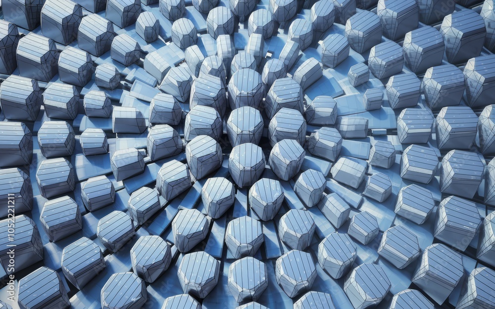 Aufkleber geometric crystal pattern. abstract blue crystal texture evokes feelings of structure, order, and in