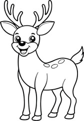 Fototapeta premium Cute Cartoon Deer Coloring Page Printable